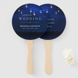 ブルーナイトシルバーメイスンジャー結婚ストリングライツ ハンドファン