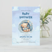 ブルーナイトスカイベビーベアシャワー招待状 招待状 (スタンド正面)