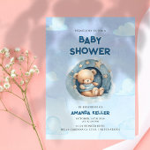 ブルーナイトスカイベビーベアシャワー招待状 招待状