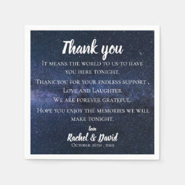ブルーナイトスカイ結婚の感謝メッセージ スタンダードカクテルナプキン