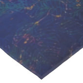 ブルーナイトトロピカルジャングル葉のムーンメタリック テーブルクロス (アングル)