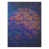 ブルーナイトトロピカルジャングル葉のムーンメタリック テーブルクロス (正面)