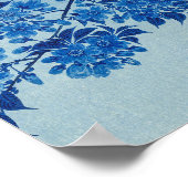 ブルーナイトムーンさくらんぼツリー日本の ポスター (角)