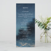 ブルーナイトランドスケープ結婚のディナーメニュー 招待状 (スタンド正面)