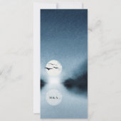 ブルーナイトランドスケープ結婚のディナーメニュー 招待状 (裏面)