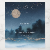 ブルーナイトランドスケープ結婚のワインラベルセット ワインラベル (シングルラベル)