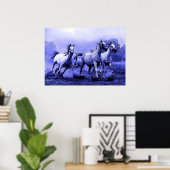 ブルーナイトランニングアートワークに登場するの馬 ポスター (ホームオフィス)