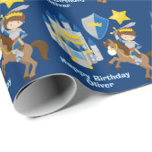 ブルーナイトルネッサンスフェアレカスタム子供の誕生日 ラッピングペーパー (ロールコーナー)