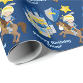 ブルーナイトルネッサンスフェイレブロンドボーイズ誕生日 ラッピングペーパー (ロールコーナー)