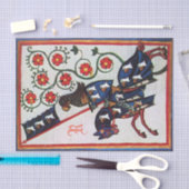 ブルーナイト中世ミニチュアモノグラム 薄葉紙 (クラフト)