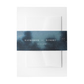 ブルーナイト水彩風景結婚ズ 招待状ベリーバンド (正面例)