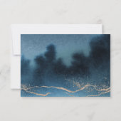 ブルーナイト水彩風景RSVP応答カード 出欠カード (裏面)