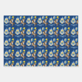 ブルーナイト輝くインアーマー子供の誕生日パーティー ラッピングペーパーシート (正面2)