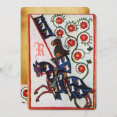 ブルーナイト馬上中世パーチメントモノグラム 案内状 (正面/裏面)