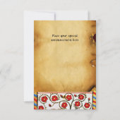 ブルーナイト騎馬中世パーチメントRSVP 招待状 (裏面)