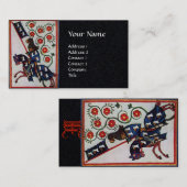 ブルーナイト騎馬中世モノグラムブラック 名刺 (正面/裏面)