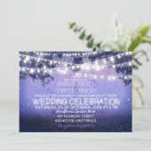 ブルーナイト&ガーデンライト素朴結婚な 招待状 (スタンド正面)