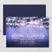 ブルーナイト&ガーデンライト素朴結婚な 招待状 (正面/裏面)