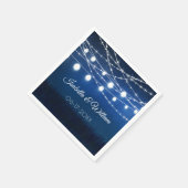 ブルーナイト&シルバーストリングラ結婚イト スタンダードカクテルナプキン (角)