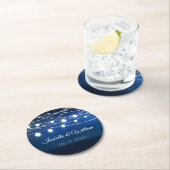 ブルーナイト&シルバーストリングラ結婚イト ラウンドペーパーコースター (インサイチュ)