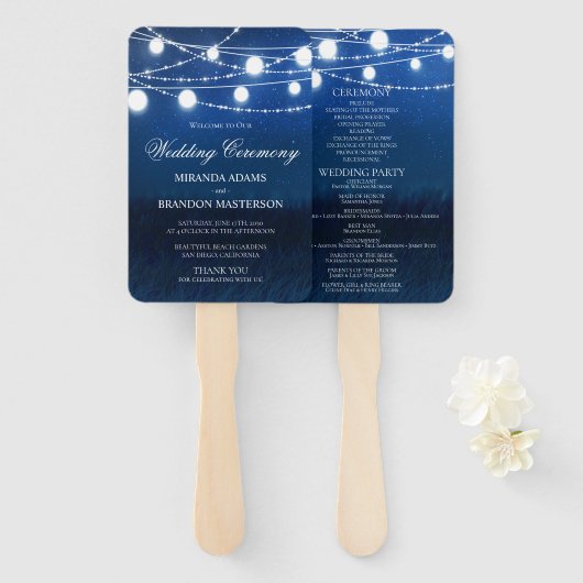 ブルーナイト&シルバーライト結婚式 プログラム ハンドファン (正面&裏面)