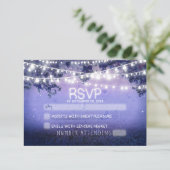 ブルーナイト&ランタン素朴な結婚式RSVP 出欠カード (スタンド正面)