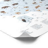 ブルーナショナルパークマップウッドランド子供部屋デコール ポスター (角)