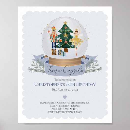 ブルーナツクラッカータイムカプセルアドバイス誕生日 ポスター (正面)