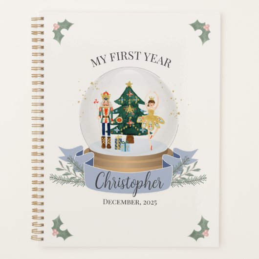 ブルーナツクラッカー赤ちゃんシャワー初年度マイルストーン プランナー手帳 (正面)