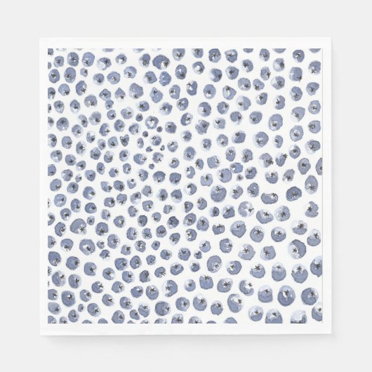 ブルーナプキンスハンド絵を描ウォーターカラーブルーベリー スタンダードランチョンナプキン (正面)