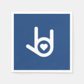 ブルーナプキンス、愛してる スタンダードカクテルナプキン (正面)