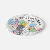 ブルーナポリのマスティフ犬の誕生日パーティー ペーパープレート (アングル)