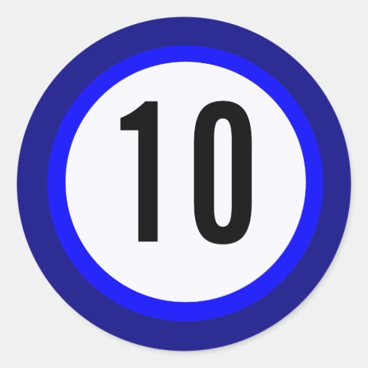 ブルーナンバーシールの濃淡 ラウンドシール (正面)