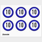 ブルーナンバーシールの濃淡 ラウンドシール (シート)