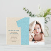 ブルーナンバーワンファーストバースデーパーティ招待状 招待状 (スタンド正面)