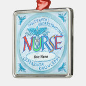 ブルーナースモットーカスタムナースオーナメント メタルオーナメント (左)