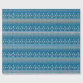 ブルーニットの背景 ラッピングペーパー (フラット)