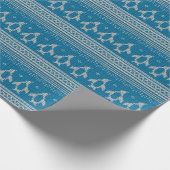 ブルーニットの背景 ラッピングペーパー (角)