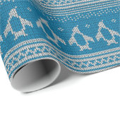 ブルーニットの背景 ラッピングペーパー (ロールコーナー)