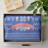 ブルーニットウィンタークリスマスホリデーセーターカスタム 薄葉紙 (ギフト)