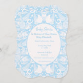 ブルーニュージーランドトライバルデザインベビーシャワー – 男の子 招待状 (正面/裏面)