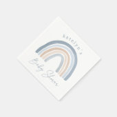 ブルーニュートラルボーホレインボーベビーシャワー スタンダードカクテルナプキン (角)