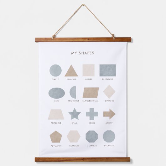 ブルーニュートラル形状教育教室の装飾 吊り下げ型タペストリー (正面)