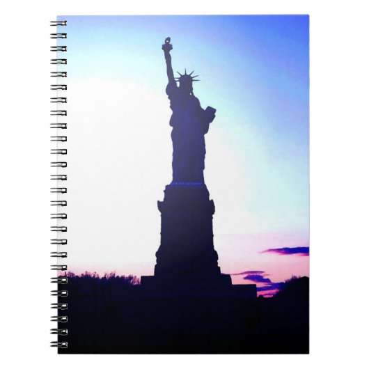 ブルーニューヨークサンセット – Lady Liberty Notebook ノートブック (正面)