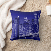ブルーニューヨークシティナイトピロー クッション (ブランケット)