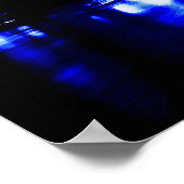 ブルーニューヨークシティナイトブルックリンブリッジ ポスター (角)