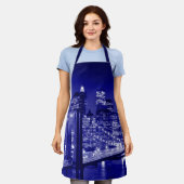 ブルーニューヨークシティナイト エプロン (着用した状態)
