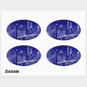 ブルーニューヨークシティナイト 楕円形シール (シート)