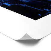 ブルーニューヨークシティホワイト縁どポスター ポスター (角)