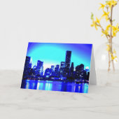 ブルーニューヨークシティ カード (黄色い花)